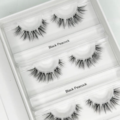 Black Peacock DIY Wimpern — offene 4er Box mit Cateye Look von Glashes