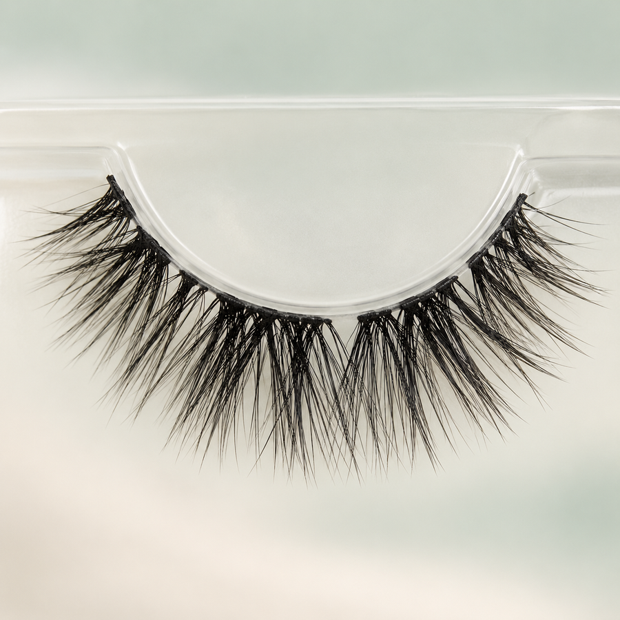 Soft Fabulous – Nahaufnahme der Wimpernfasern und des flexiblen Bandes