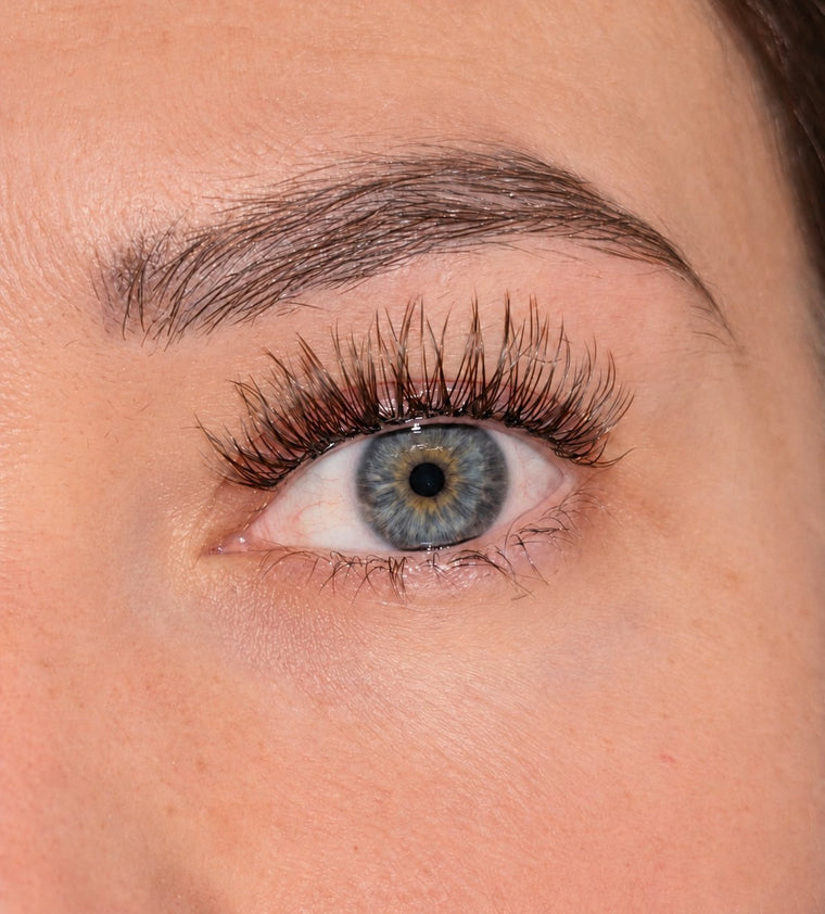 Leggy Lashes DIY-Wimpern von GLASHES am Auge getragen