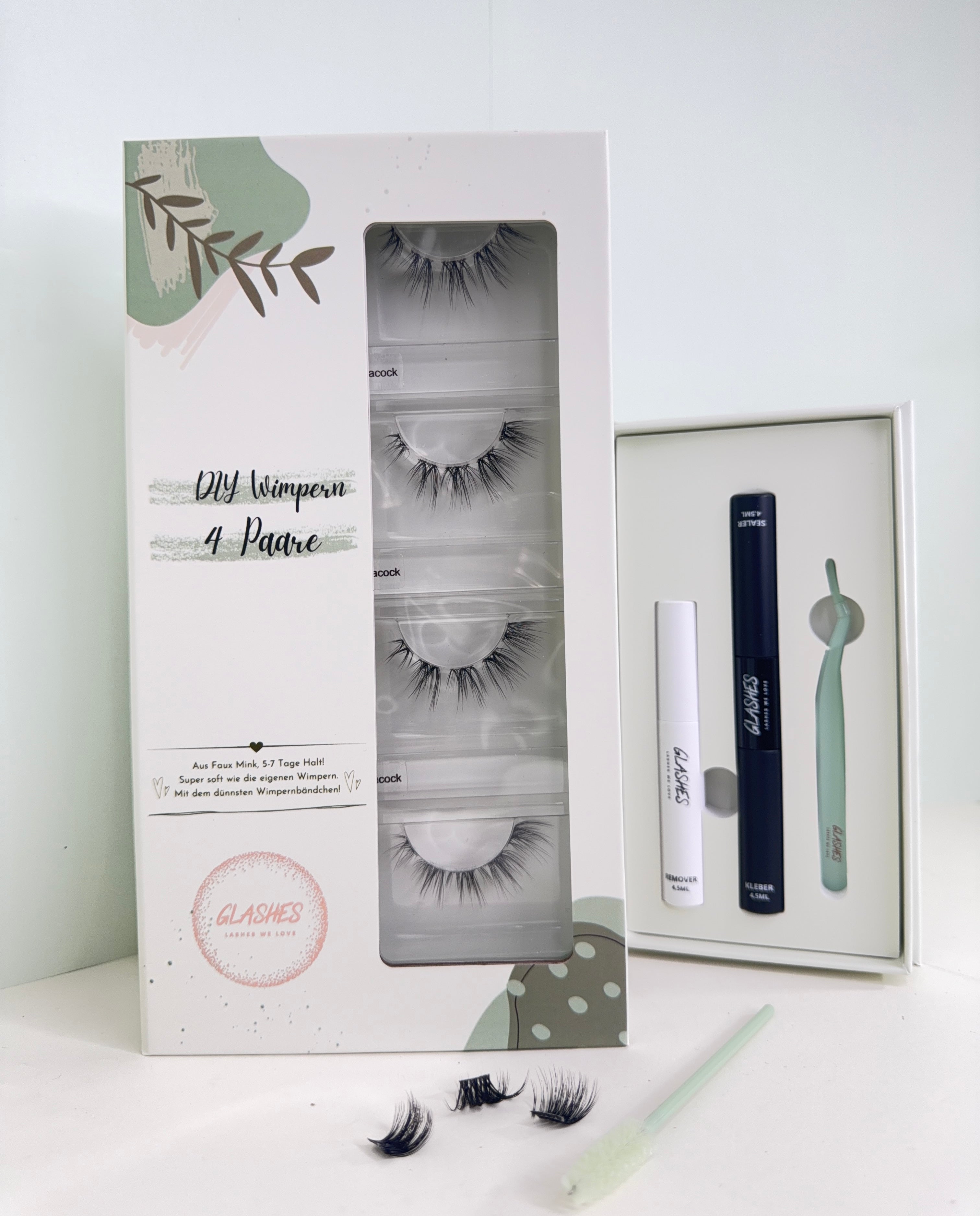 Starterset Black Peacock (Cateye) 10-14mm CC-Curl - Glashes