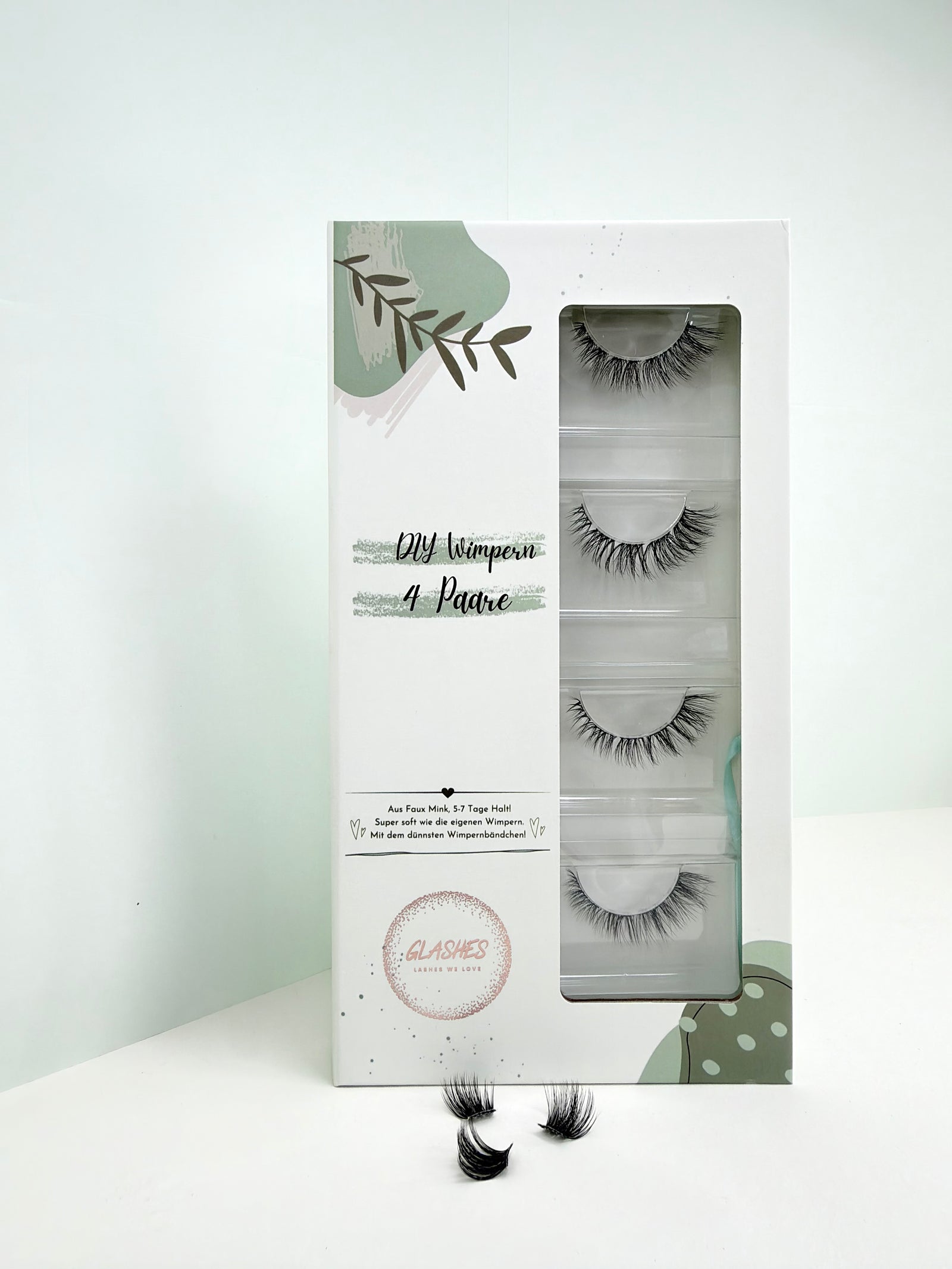 Hypnotic Eye DIY Wimpern Cateye 8-13mm CC-D Curl — 4 Paar in Box von Glashes