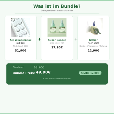 Glashes 4er Box + Super Bonder + Kleber Bundle – DIY Lashes Produkt