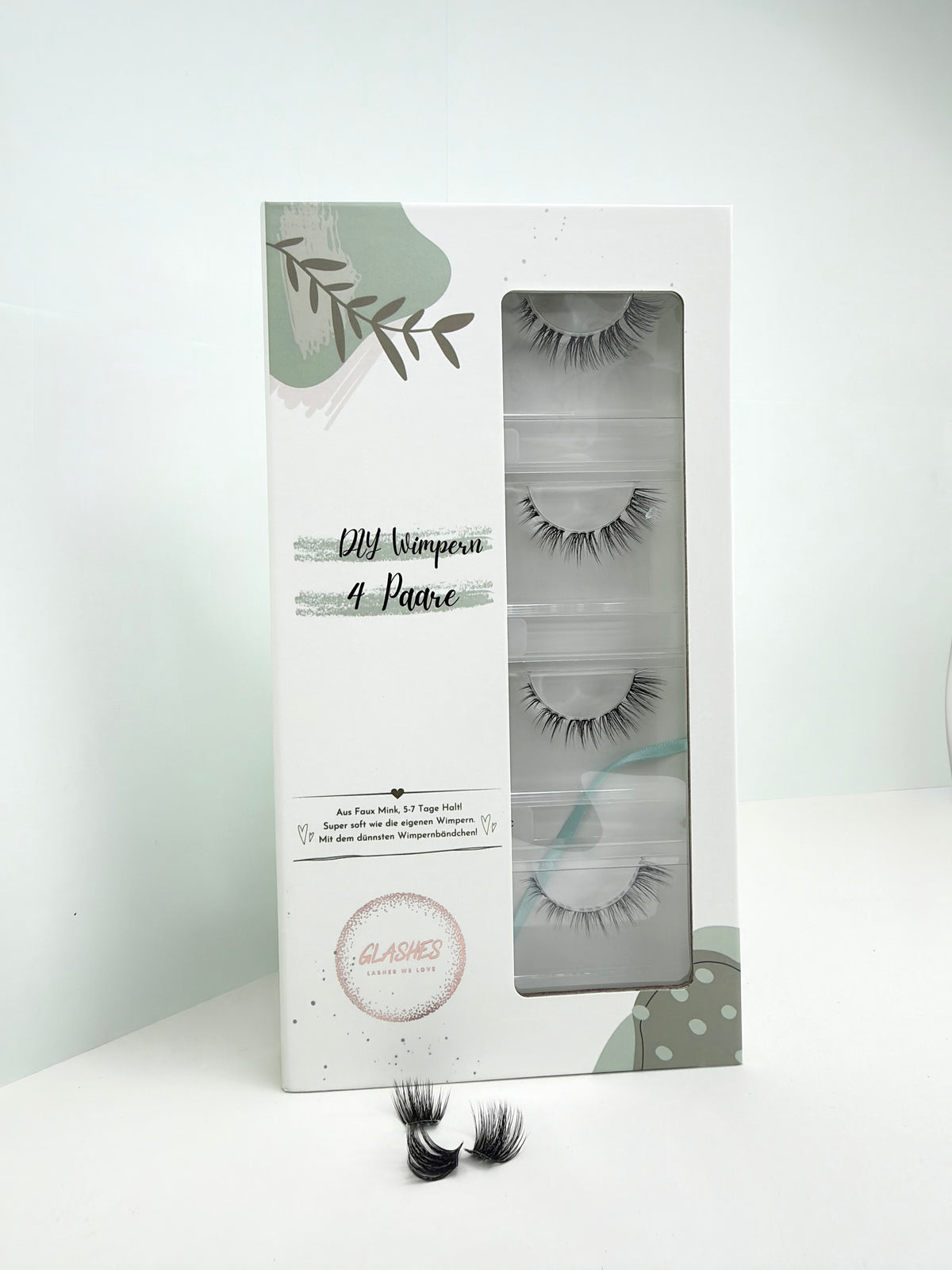 Elastic Wings DIY Wimpern Cateye 10-14mm C-Curl — 4 Paar in Box von Glashes