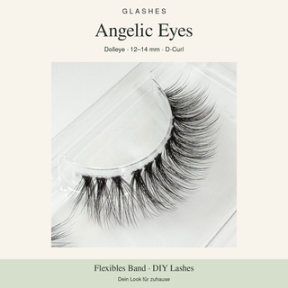 Glashes Angelic Eyes – Originalaufnahme der DIY-Wimpern im Tray, Dolleye, 12–14 mm, D-Curl.