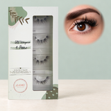 Black Peacock DIY-Wimpern von Glashes – geschlossene 4er-Box mit Tragebild am Auge