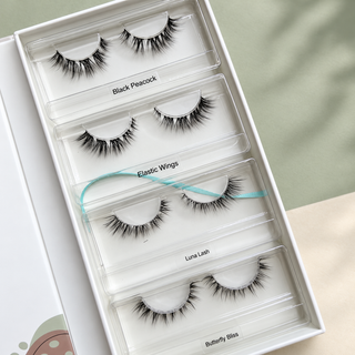 Offene Catwalk Box mit Black Peacock, Elastic Wings, Luna Lash und Butterfly Bliss
