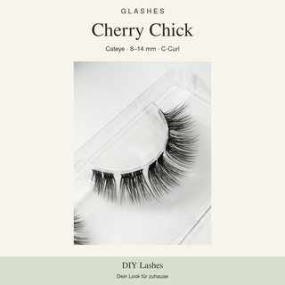 Glashes Cherry Chick – Originalaufnahme der DIY-Wimpern im Tray, Cateye, 8–14 mm, C-Curl.