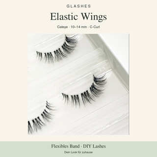 Glashes Elastic Wings – Originalaufnahme der DIY-Wimpern im Tray, Cateye, 10–14 mm, C-Curl.