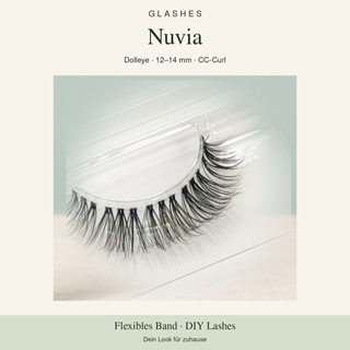 Glashes Nuvia – Originalaufnahme der DIY-Wimpern im Tray, Dolleye, 12–14 mm, CC-Curl.