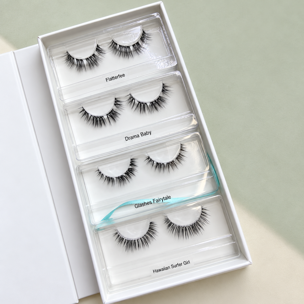 Offene Soft Glam Box mit Flatterfee, Drama Baby, Fairytale und Hawaiian Surfergirl