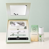 Glashes gefüllte Travelbox mit Wimpern, Remover, Pinzette und Kleber-Sealer sowie Super Bonder